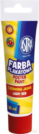 Farba plakatowa tuba 30 ml czerwona jasna