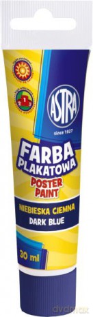 Farba plakatowa tuba 30 ml niebieska ciemna