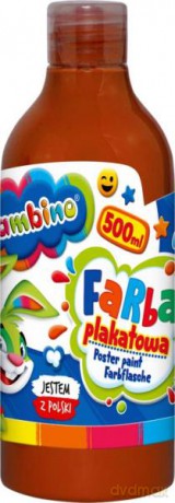 Farba plakatowa w butelce 500 ml brązowa