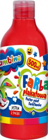 Farba plakatowa w butelce 500 ml czerwona
