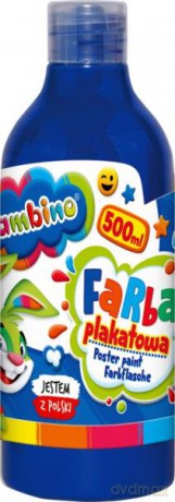 Farba plakatowa w butelce 500 ml niebieska