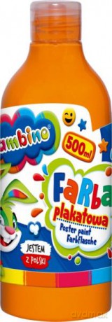 Farba plakatowa w butelce 500 ml pomarańczowa