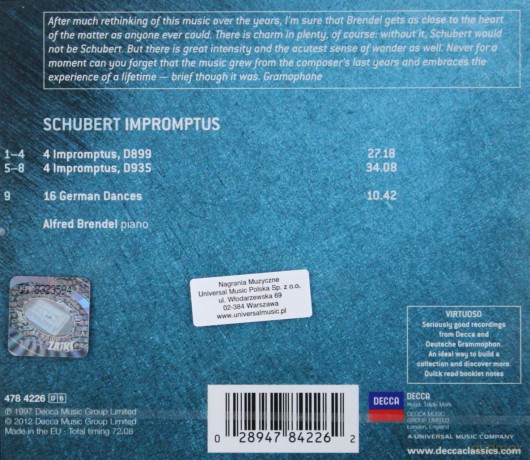 Alfred Brendel: Schubert Impromptus (VIRTUOSO) [CD]
