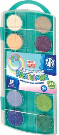 Farby akwarelowe 12 kolorów pastelowe 23,5mm 302122001