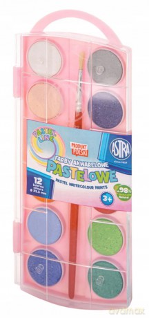 Farby akwarelowe 12 kolorów pastelowe 23,5mm 302122001