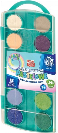 Farby akwarelowe 12 kolorów pastelowe 23,5mm 302122001