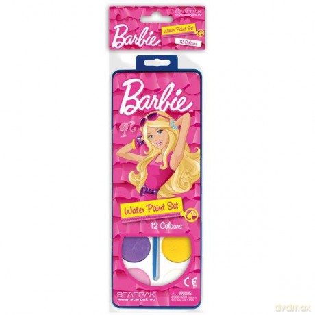 Farby akwarelowe 12kol Barbie.