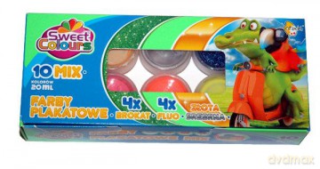 Farby plakatowe 10kol 20 ml MIX