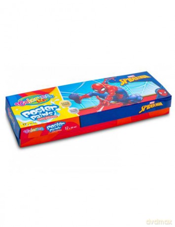 Farby plakatowe 12 kolorów 20 ml Colorino Kids Spiderman
