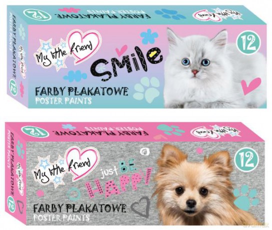 Farby plakatowe 12 kolorów 20 ml My Little Friend mix