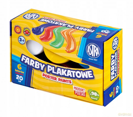 Farby plakatowe 6 kol x 20 ml Standard box