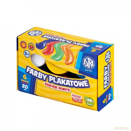 Farby plakatowe 6 kol x 20 ml Standard box
