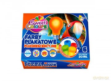 Farby plakatowe 6kol 20 ml fluorescencyjne