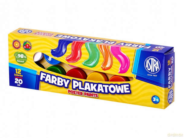 Farby plakatowe pastelowe 12 kolorów - 20 ml EP