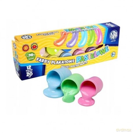 Farby plakatowe pastelowe 12 kolorów - 20 ml EP