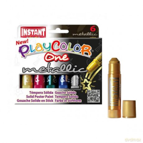 Farby w sztyfcie 6kol Playcolor metallic
