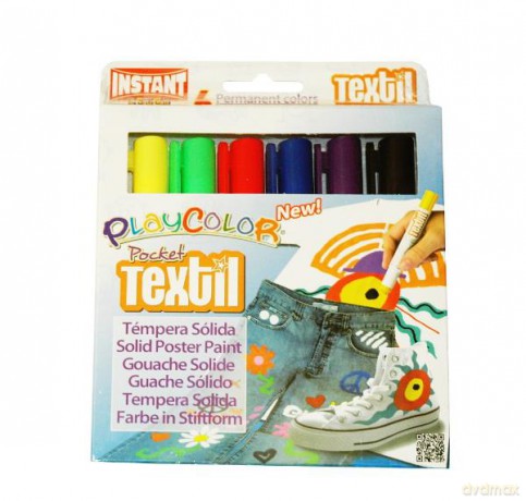 Farby w sztyfcie PlayColor Textil Pocket 6kol.10501