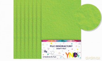 Filc dekoracyjny j. zielony 8 sztuk A4