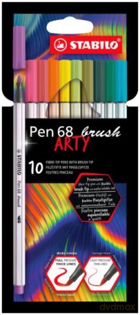 Flamaster STABILO Pen 68 brush etui kartonowe 10 szt. ARTY (nowe kolory 2022) 568/10-21-20