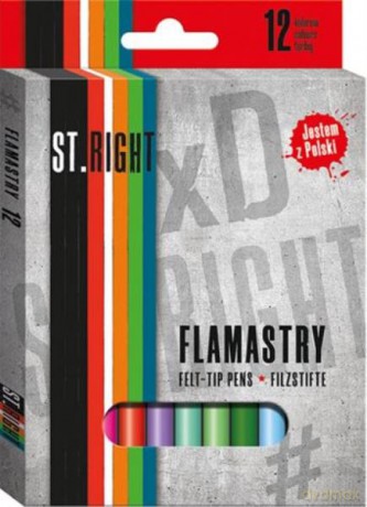 Flamastry 12 kolorów ST.RIGHT