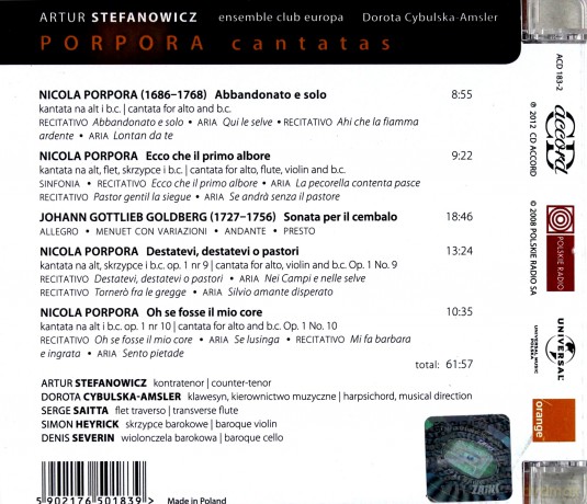 Artur Stefanowicz: Porpora Kantaty [CD]
