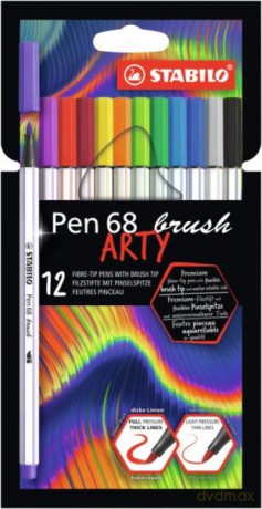 Flamastry STABILO Pen 68 brush etui kartonowe 12 szt. ARTY 568/12-21-20