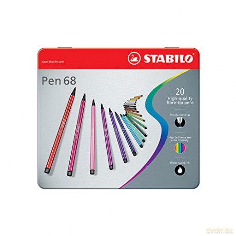 Flamastry STABILO Pen 68 metalowe etui 20 szt. 6820-6