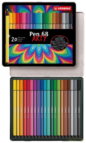 Flamastry STABILO Pen 68 metalowe etui 20 szt. 6820-6