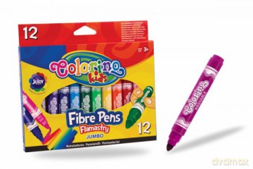 Flamastry z okrągłą końcówką Jumbo 12 kol Colorino Kids