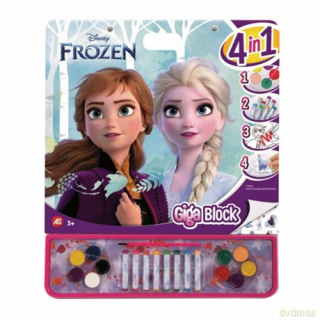 Giga Blok 4w1 Zestaw artystyczny Kolorowanka Frozen kredki farby
