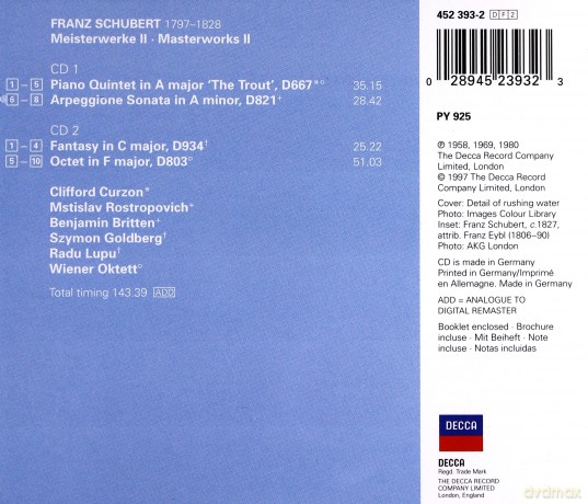 Double Decca Curzon: Schubert:\'Trout\' Quintet [2CD]