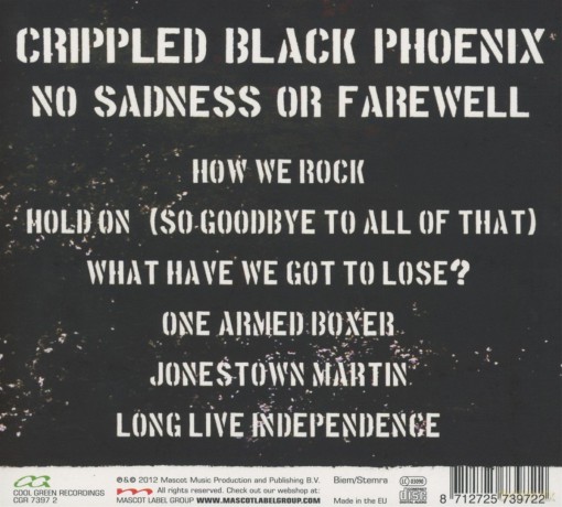 Crippled Black Phoenix: No Sadness Or Farewell (digipack) [CD]