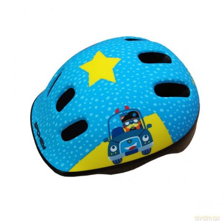 Kask rowerowy dziecięcy M 52-56 cm FUN POLICE niebieski 941018