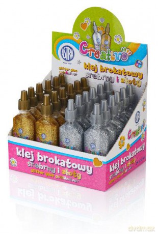Klej brokatowy 35ml złoty/srebrny Creativo