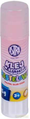 Klej w sztyfcie transparentny pastelowe kolory 15g mix