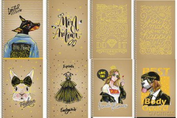 Kołobrulion A5 96k kremowy papier, Mon Amour mix