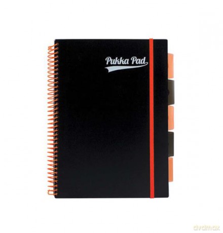 Kołozeszyt A4 kratka Project Book Neon Black pomarańczowy