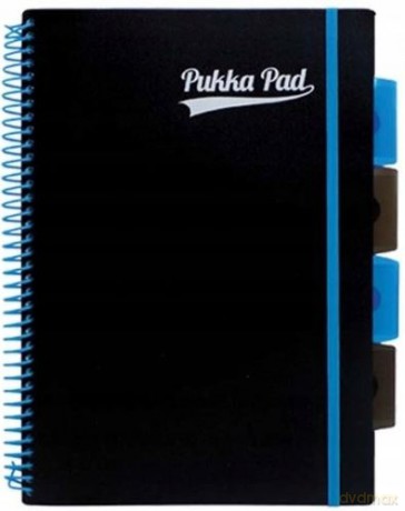 Kołozeszyt B5 kratka Pukka Project Book PP neon black, niebieski