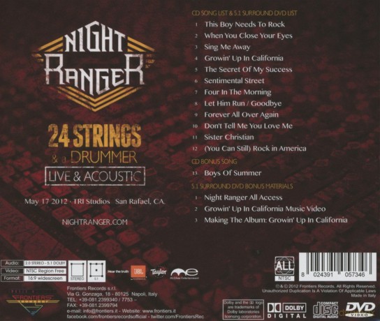 Night Ranger: 24 Strings & A Drummer - Live & Acoustic [CD]+[DVD]