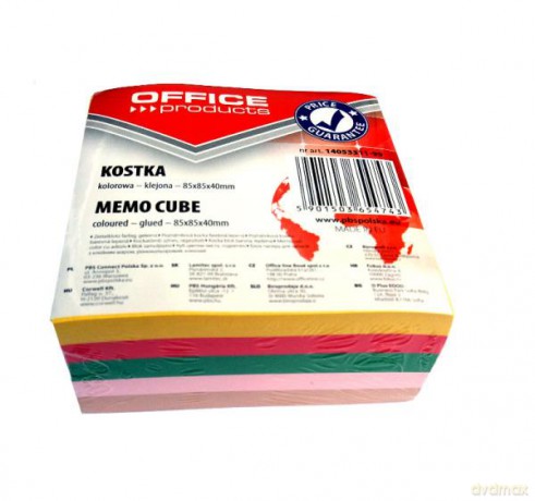 Kostka kolorowa klejona 85x85x40mm OFFICE PRODUCTS