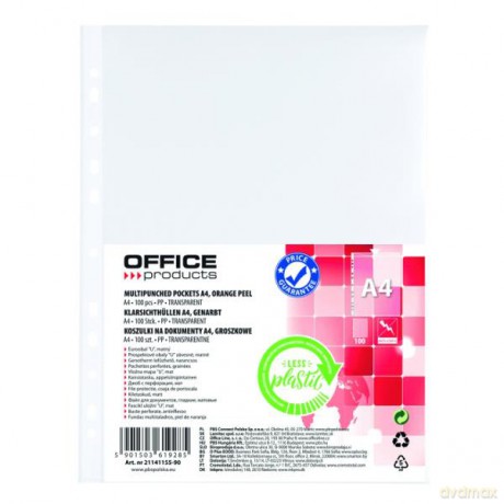Koszulki na dokumenty A4 groszkowe 100szt Office Products