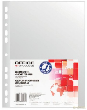 Koszulki na dokumenty OFFICE PRODUCTS PP A4 groszkowe 30mikr.100szt.