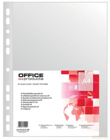 Koszulki na dokumenty OFFICE PRODUCTS PP A4 groszkowe 40mikr.100szt.