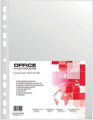 Koszulki na dokumenty OFFICE PRODUCTS PP A4 groszkowe 40mikr.100szt.