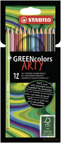 Kredka drewniana STABILO GREENcolors etui 12 szt. ARTY FSC 6019/12-1-20