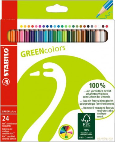 Kredka drewniana STABILO GREENcolors etui 24 szt. FSC 6019/2-24