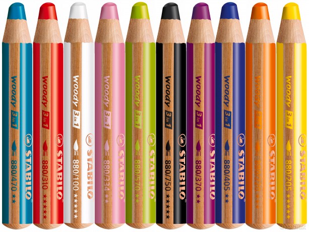 Kredka drewniana STABILO woody 3 w 1 etui 10 szt. z temperówką ARTY 880/10-1-20