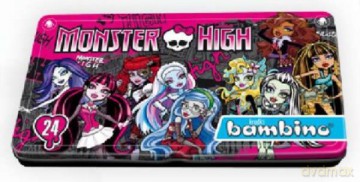 Kredki 24kol Monster High BAMBINO pud.metal.