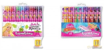 Kredki BAMBINO drew.18kol+temp.Barbie nadr.