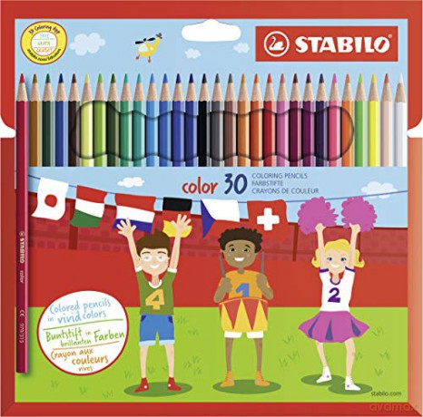 Kredki drewniane STABILO color etui kartonowe z zawieszką 30 szt. neon 1930/77-01